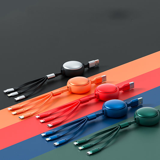 3 In1 USB Cable Micro USB Type C Cable 3 In 1 2.4A Retractable USB C Charging Cable - ADigitals