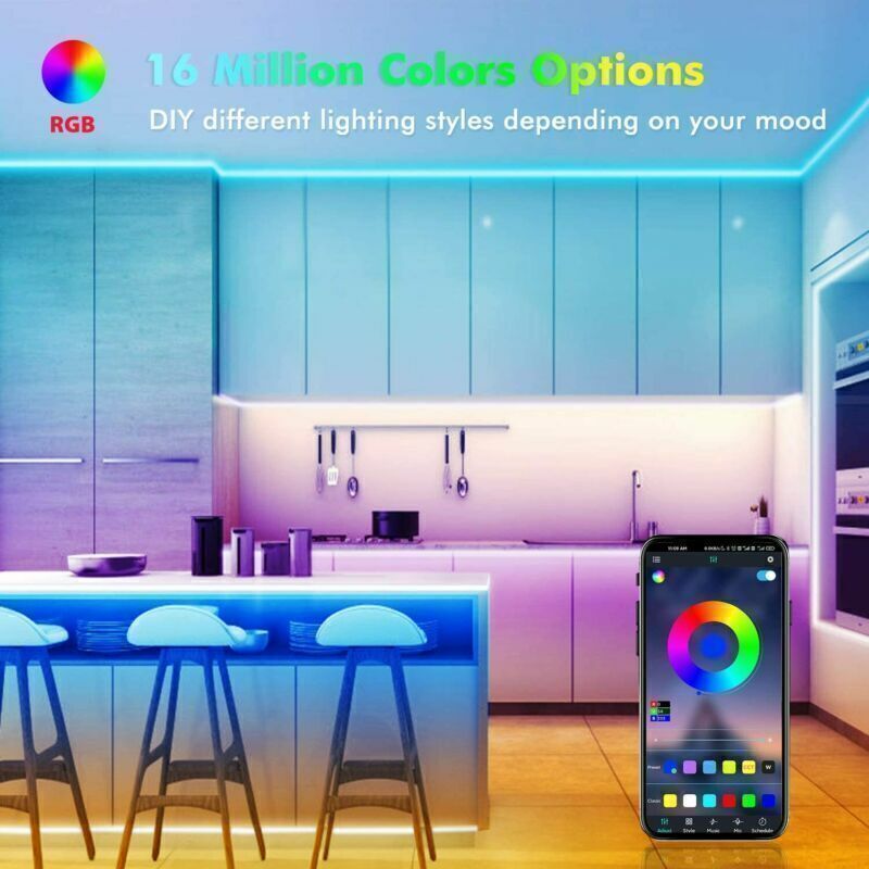 BRAND NEW ADigitals Smart Vibe Lights 5050 RGB LED Strip with Bluetooth Remote - ADigitals