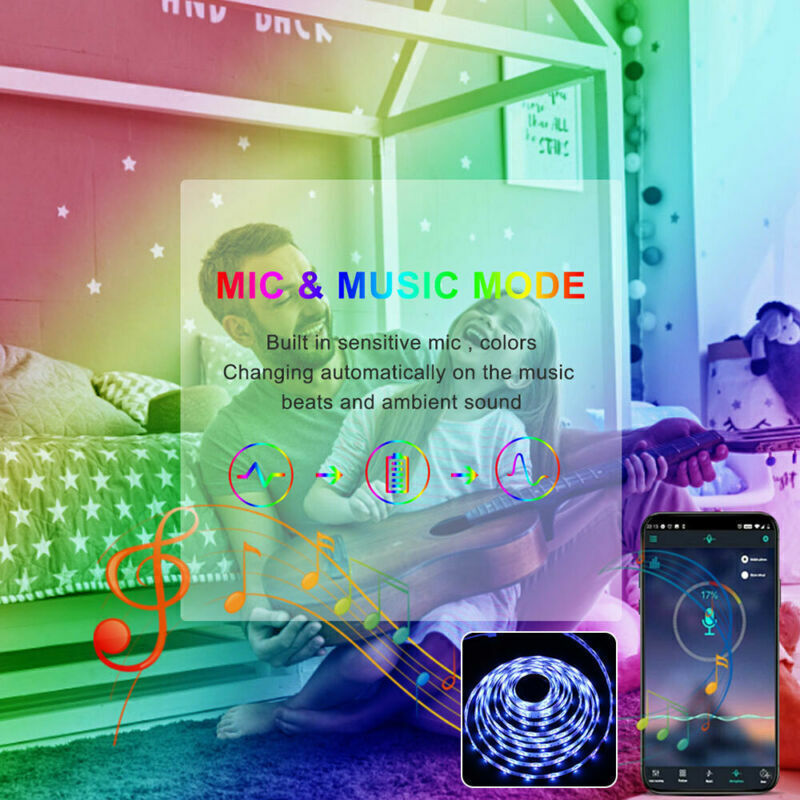 BRAND NEW ADigitals Smart Vibe Lights 5050 RGB LED Strip with Bluetooth Remote - ADigitals