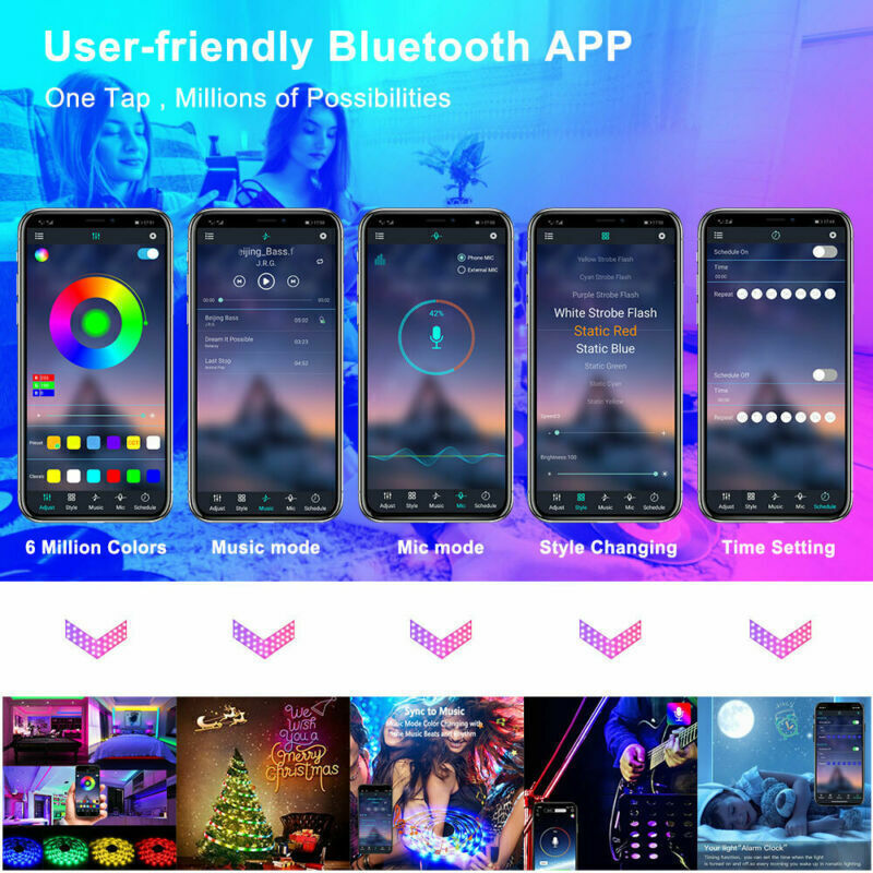 BRAND NEW ADigitals Smart Vibe Lights 5050 RGB LED Strip with Bluetooth Remote - ADigitals