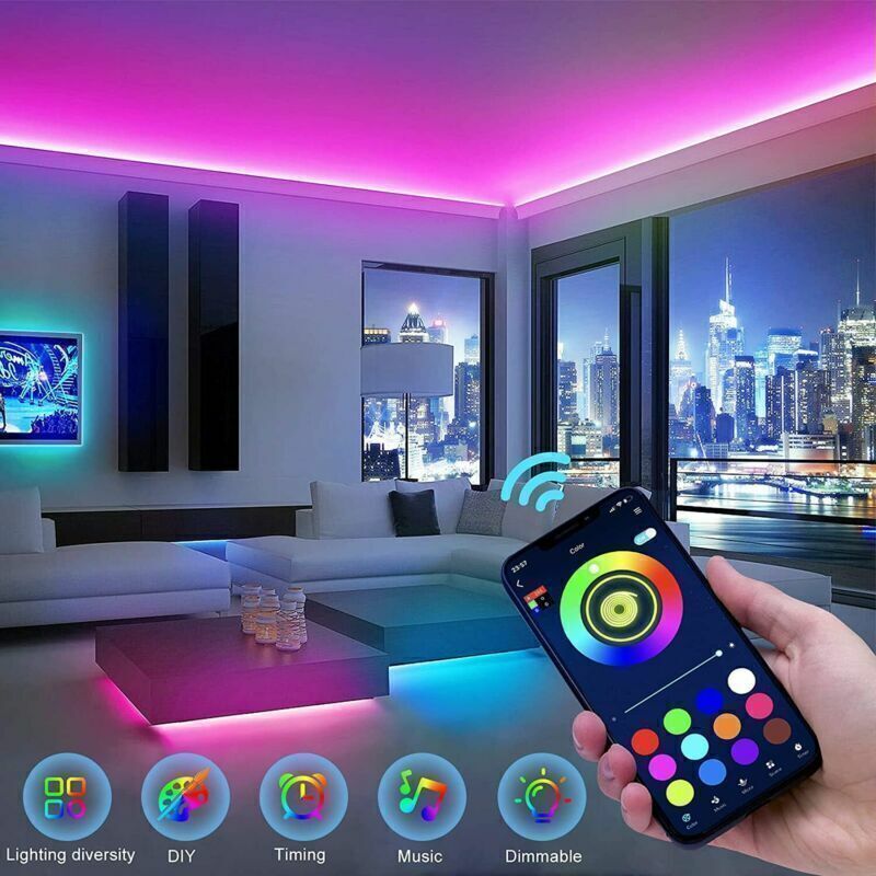 BRAND NEW ADigitals Smart Vibe Lights 5050 RGB LED Strip with Bluetooth Remote - ADigitals